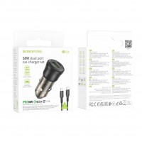 Автомобільний Зарядний Пристрій Borofone BZ25 1USB/1USB-C QC/PD38W+Type-C to Type-C