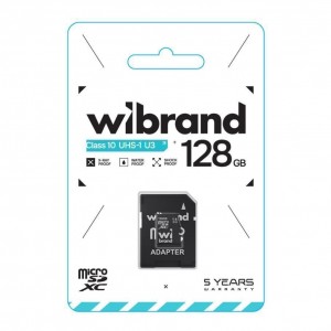 Карта Пам'яті Wibrand MicroSDHC 128gb UHS-1 U3 10 Class & Adapter Карта Пам'яті Wibrand MicroSDHC 128gb UHS-1 U3 10 Class & Adapter