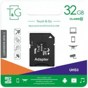 Карта Пам'яті  T&G MicroSDHC 32gb UHS-3 10 Class & Adapter