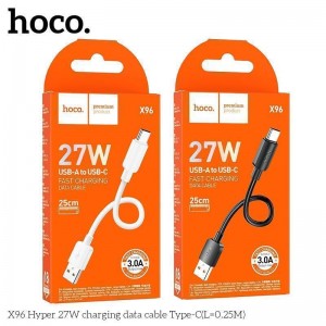 Кабель USB Hoco X96 Type-C 3A 0.25m М'ята упаковка Кабель USB Hoco X96 Type-C 3A 0.25m М'ята упаковка