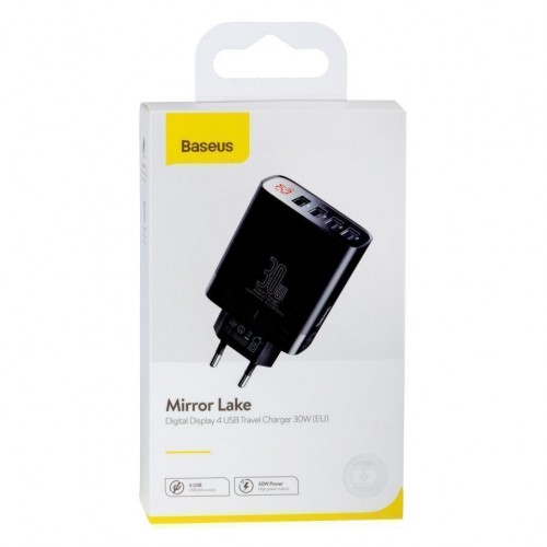 Мережевий Зарядний Пристрій Baseus Mirror Lake 4 USB 30W CCJMHB-B 6A