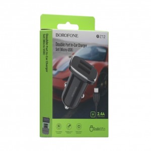 Автомобільний Зарядний Пристрій Borofone BZ12 2.4A Micro 2 USB