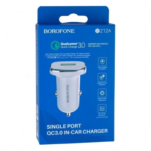 Автомобільний Зарядний Пристрій Borofone BZ12A QC 3.0