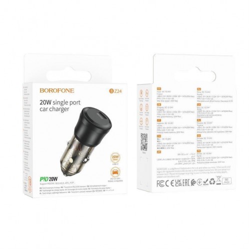 Автомобільний Зарядний Пристрій Borofone BZ24 1USB-C QC/PD20W