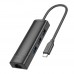 Хаб USB Hoco HB42 4-in-1 (Type-C to USB3.0*3+RJ45 1Gbps) (L=0.2M)