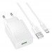 Мережевий Зарядний Пристрій Borofone BAS72A 1USB QC 18W+USB to Micro