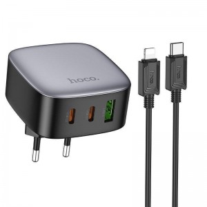 Мережевий Зарядний Пристрій Hoco CS33A 1USB/2USB-C PD/QC 30W+Type-C to Lightning