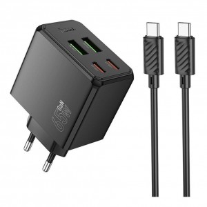 Мережевий Зарядний Пристрій Hoco CS19A 2USB-C/2USB PD/QC 65W+Type-C to Type-C