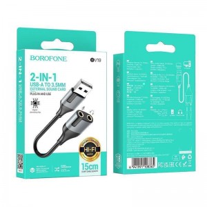 Перехідник Borofone BV19 Creator 2-in-1 USB to 3.5mm Перехідник Borofone BV19 Creator 2-in-1 USB to 3.5mm