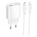 Мережевий Зарядний Пристрій Hoco C109A 1USB-C/1USB PD/QC 20W+Type-C to Lightning