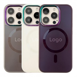 Чохол AG-Glass Chrome Camera with Magsafe для iPhone 15 Pro Max