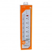 Мережевий Подовжувач LDNIO SC10610 (10 ports / 1PD / 1QC3.0 / 4 USB / 2m)