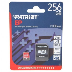 Карта Пам'яті Patriot EP microSDXC (UHS-I/U3) 256gb V30 10 Class & Adapter