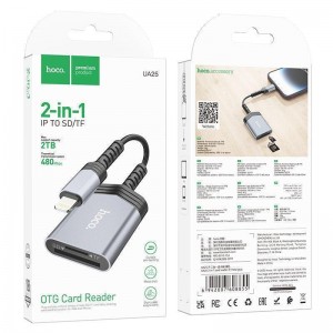 Перехідник Hoco UA25 2-in-1 card reader Lightning