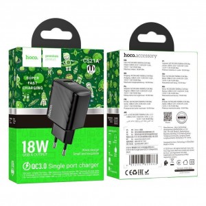 Мережевий Зарядний Пристрій Hoco CS21A 1USB QC 18W М'ята упаковка