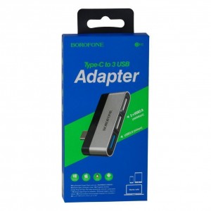 Перехідник Borofone DH1 Type-C to USB 3.0 / 2USB М'ята упаковка Перехідник Borofone DH1 Type-C to USB 3.0 / 2USB М'ята упаковка