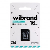 Карта Пам'яті Wibrand MicroSDHC 16gb UHS-1 10 Class & Adapter