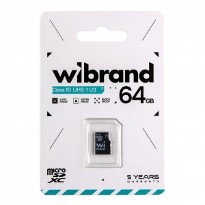Карта Пам'яті Wibrand MicroSDHC 64gb UHS-1 U3 10 Class