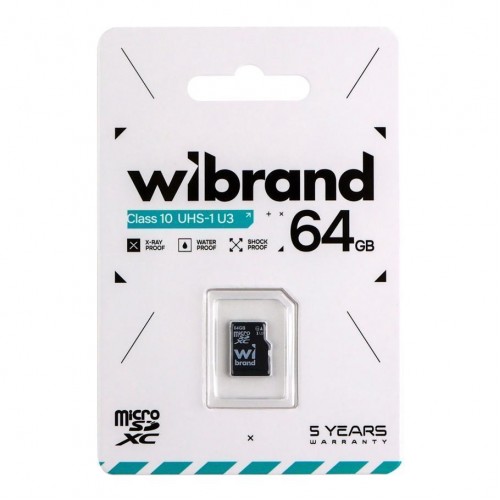 Карта Пам'яті Wibrand MicroSDHC 64gb UHS-1 U3 10 Class