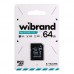 Карта Пам'яті Wibrand MicroSDHC 64gb UHS-1 U3 10 Class & Adapter