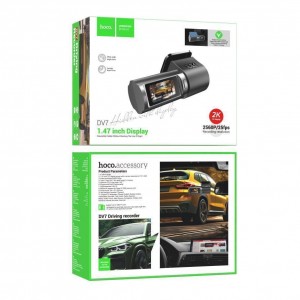 Відеореєстратор Hoco DV7 1.47-inch 2K DisplayTFT/WI-FI М'ята упаковка