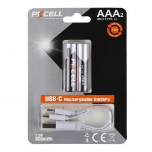 Акумуляторна Батарейка AAA PKCELL AAA-900 USB-C 900mWh (2 од.) Акумуляторна Батарейка AAA PKCELL AAA-900 USB-C 900mWh (2 од.)
