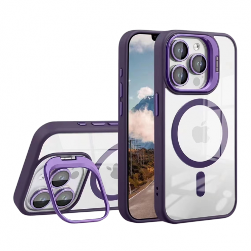 Чохол TPU+PC+Metal Stand Case with MagSafe and Camera Lenses для iPhone 14 Pro М'ята упаковка