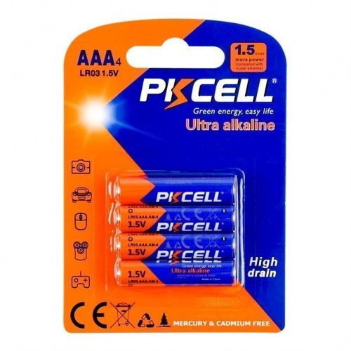 Батарейки PKCELL 1.5V AAA/LR03, 4 шт блiстер