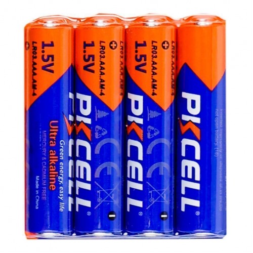 Батарейки PKCELL 1.5V AAA/LR03, 4 штуки shrink (PC/LR03-4S)