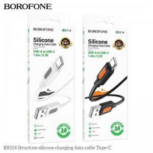 Кабель USB Borofone BX114 Silicone Type-C 3A М'ята упаковка Кабель USB Borofone BX114 Silicone Type-C 3A М'ята упаковка
