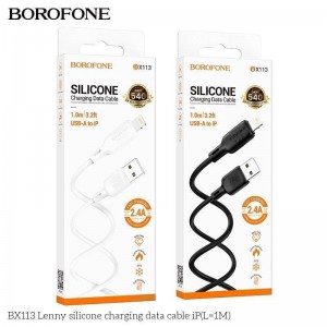 Кабель USB Borofone BX113 Silicone Lightning 2.4A М'ята упаковка Кабель USB Borofone BX113 Silicone Lightning 2.4A М'ята упаковка