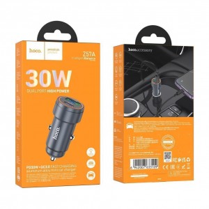 Автомобільний Зарядний Пристрій Hoco Z57A 1USB/1USB-C PD30W/QC3.0 М'ята упаковка