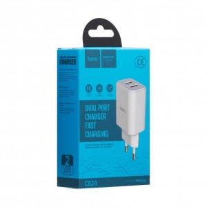 Мережевий Зарядний Пристрій Hoco C62A 2USB 2.1A
