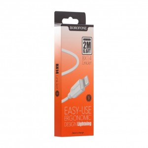 Кабель USB Borofone BX14 Lightning 2m М'ята упаковка Кабель USB Borofone BX14 Lightning 2m М'ята упаковка