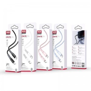 Кабель USB XO NB-Q226A 27W Silicone two-color TYPE-C to Lightning М'ята упаковка