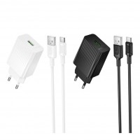 Мережевий Зарядний Пристрій Borofone BAS72A 1USB QC 18W+USB to Type-C М'ята упаковка