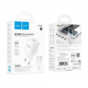 Мережевий Зарядний Пристрій Hoco C145A 1USB QC 18W+USB to Type-C М'ята упаковка