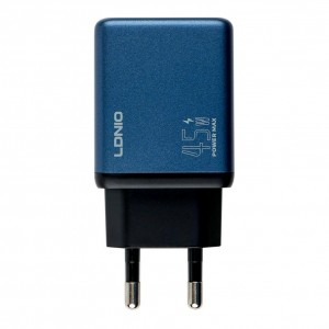 Мережевий Зарядний Пристрій LDNIO Q12 1USB/1USB-C GAN 45W+Type-C to Type-C