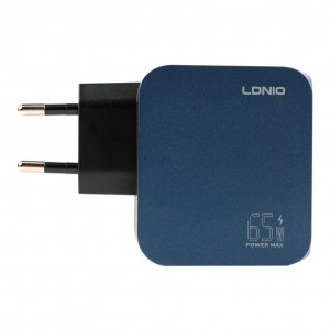 Мережевий Зарядний Пристрій LDNIO Q7 1USB/2USB-C/IP GAN 65W+Type-C to Lightning
