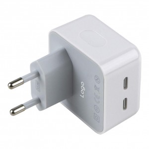 Сетевое Зарядное Устройство For IP Square 2USB‑C PD25W+PD25W Total 50W 1:1 Сетевое Зарядное Устройство For IP Square 2USB‑C PD25W+PD25W Total 50W 1:1