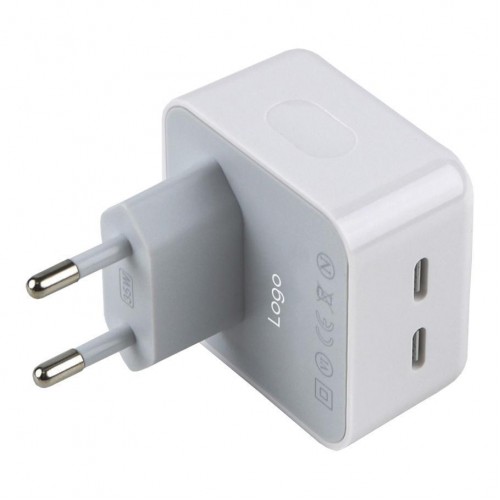 Сетевое Зарядное Устройство For IP Square 2USB‑C PD25W+PD25W Total 50W 1:1