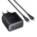 Мережевий Зарядний Пристрій Hoco C160A 2USB-C/1USB QC/PD65W+Type-C to Type-C