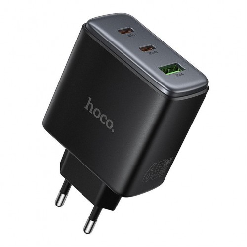 Мережевий Зарядний Пристрій Hoco C160A 2USB-C/1USB QC/PD65W