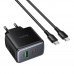 Мережевий Зарядний Пристрій Hoco C158A 1USB-C/1USB QC/PD45W GAN+Type-C to Type-C