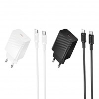 Мережевий Зарядний Пристрій Borofone BAS73A 1USB-C PD/QC 20W+Type-C to Type-C