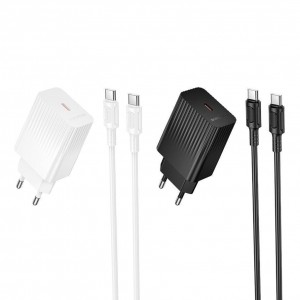 Мережевий Зарядний Пристрій Borofone BAS73A 1USB-C PD/QC 20W+Type-C to Type-C
