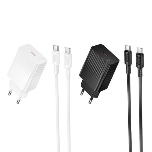 Мережевий Зарядний Пристрій Borofone BAS73A 1USB-C PD/QC 20W+Type-C to Type-C
