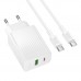 Мережевий Зарядний Пристрій Borofone BAS74A 1USB-C/1USB PD/QC 20W+Type-C to Type-C