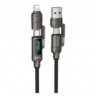 Кабель USB Hoco U152 PD3.1 240W 4-in-1 USB/C to iP/C Led Display 1.2m