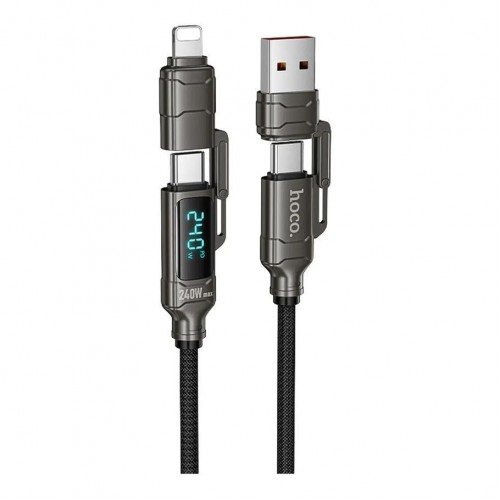 Кабель USB Hoco U152 PD3.1 240W 4-in-1 USB/C to iP/C Led Display 1.2m